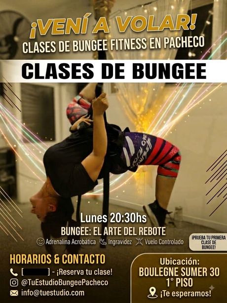 Placa de las clases de Bungee en la sede Tigre